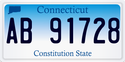 CT license plate AB91728