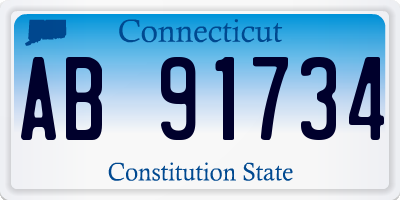 CT license plate AB91734