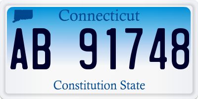 CT license plate AB91748