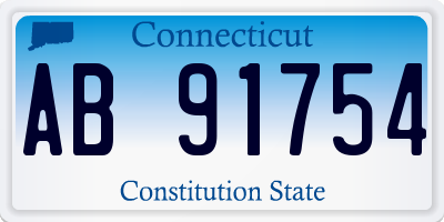 CT license plate AB91754