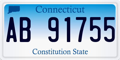 CT license plate AB91755