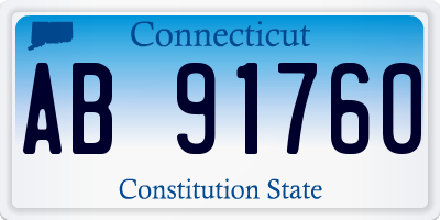 CT license plate AB91760