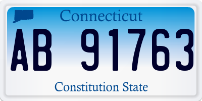 CT license plate AB91763