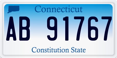 CT license plate AB91767