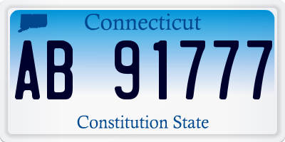 CT license plate AB91777