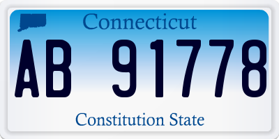 CT license plate AB91778