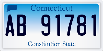 CT license plate AB91781