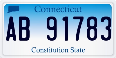 CT license plate AB91783