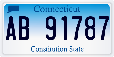 CT license plate AB91787