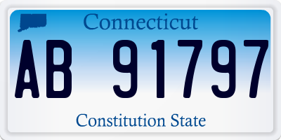 CT license plate AB91797