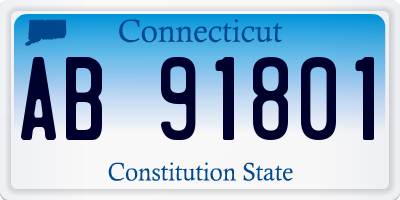 CT license plate AB91801