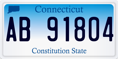 CT license plate AB91804