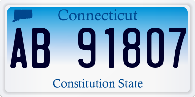 CT license plate AB91807