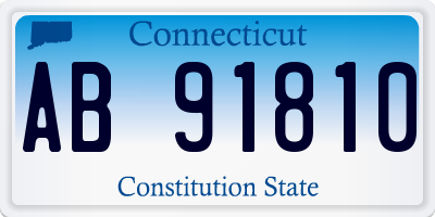 CT license plate AB91810