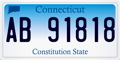CT license plate AB91818