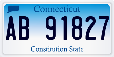 CT license plate AB91827