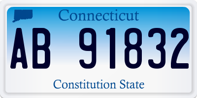 CT license plate AB91832