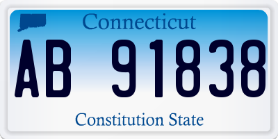 CT license plate AB91838