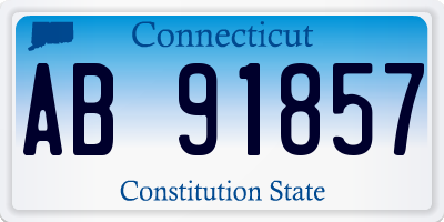 CT license plate AB91857