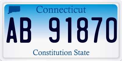 CT license plate AB91870