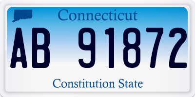 CT license plate AB91872