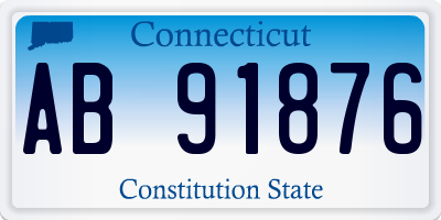 CT license plate AB91876