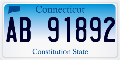 CT license plate AB91892