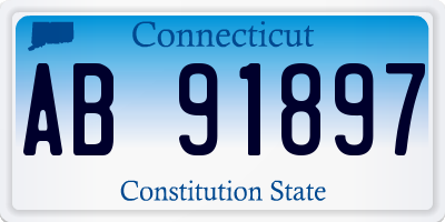 CT license plate AB91897