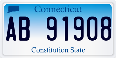 CT license plate AB91908