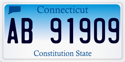 CT license plate AB91909