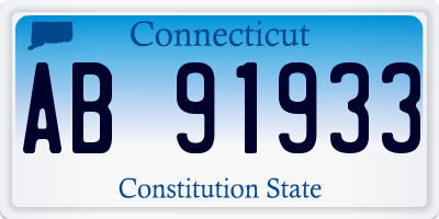 CT license plate AB91933