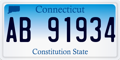 CT license plate AB91934