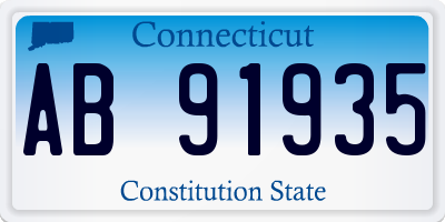 CT license plate AB91935