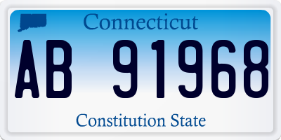 CT license plate AB91968