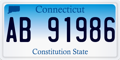 CT license plate AB91986