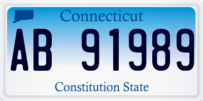 CT license plate AB91989