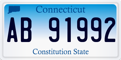 CT license plate AB91992