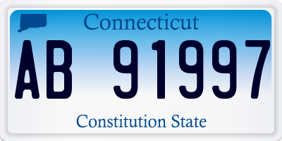 CT license plate AB91997