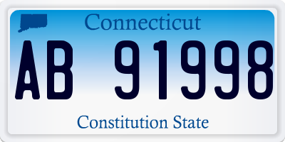 CT license plate AB91998