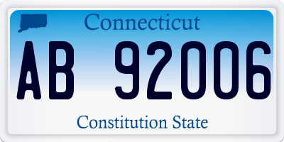 CT license plate AB92006