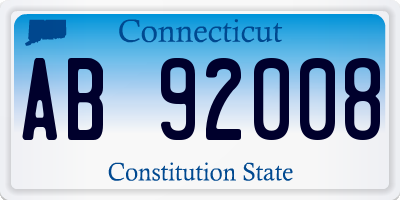 CT license plate AB92008