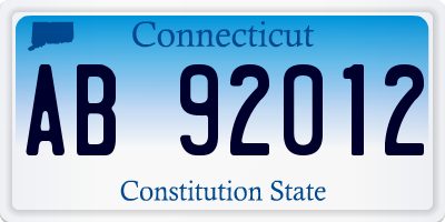 CT license plate AB92012