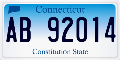 CT license plate AB92014