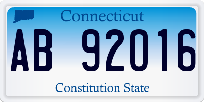 CT license plate AB92016