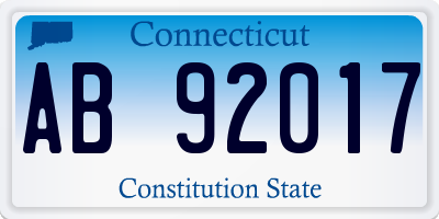 CT license plate AB92017