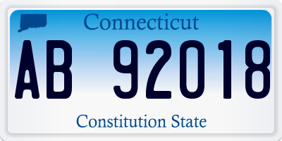 CT license plate AB92018