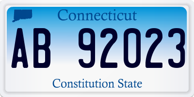 CT license plate AB92023