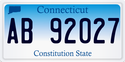 CT license plate AB92027