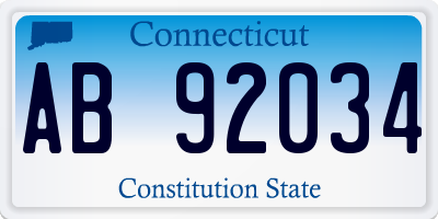 CT license plate AB92034