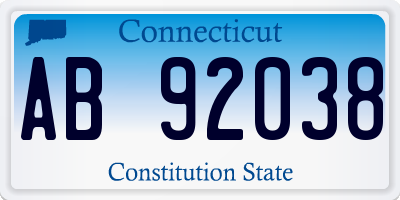 CT license plate AB92038